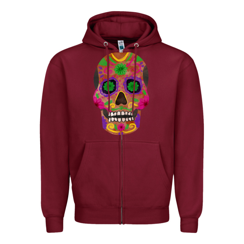 Sugar Skull Zipper Hoodie by FaDigitalArtStudio | Teevron