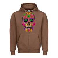 Chestnut sugar skull Zipper Hoodie - FaDigitalArtStudio