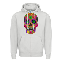 Dove Grey sugar skull Zipper Hoodie - FaDigitalArtStudio