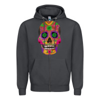 Smoke sugar skull Zipper Hoodie - FaDigitalArtStudio