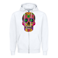 White sugar skull Zipper Hoodie - FaDigitalArtStudio