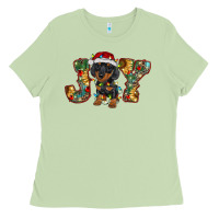 Matcha dachshund puppy christmas joy Ladies Tee - BarkalooDesign