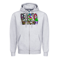 Heather Grey basic witch Zipper Hoodie - CowhideDigitalArt