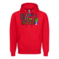 Red basic witch Zipper Hoodie - CowhideDigitalArt
