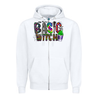 White basic witch Zipper Hoodie - CowhideDigitalArt