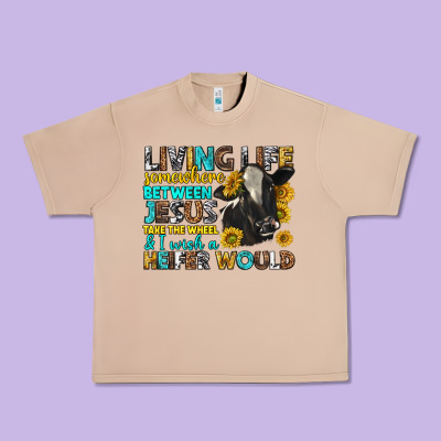 Living Life Somewhere Between Jesus Urban Heavy Tee Designed By Texasbilliewilder