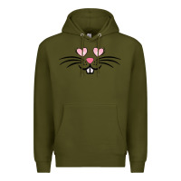 Army Green bunny face easter Premium Hoodie - MaliasSmallBusiness
