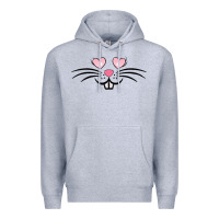 Heather Grey bunny face easter Premium Hoodie - MaliasSmallBusiness