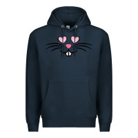Navy bunny face easter Premium Hoodie - MaliasSmallBusiness