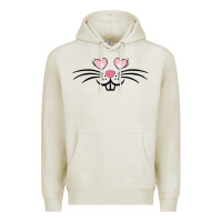 Oatmeal Heather bunny face easter Premium Hoodie - MaliasSmallBusiness