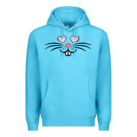 Ocean Blue bunny face easter Premium Hoodie - MaliasSmallBusiness