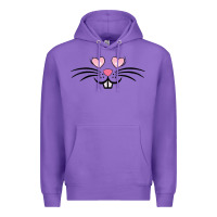 Purple bunny face easter Premium Hoodie - MaliasSmallBusiness