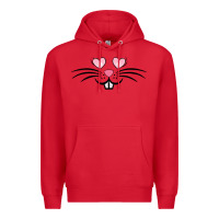 Red bunny face easter Premium Hoodie - MaliasSmallBusiness