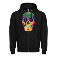 Black sugar skull Zipper Hoodie - FaDigitalArtStudio