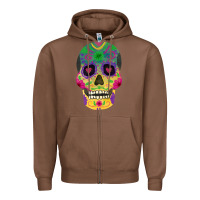 Chestnut sugar skull Zipper Hoodie - FaDigitalArtStudio