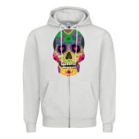 Dove Grey sugar skull Zipper Hoodie - FaDigitalArtStudio
