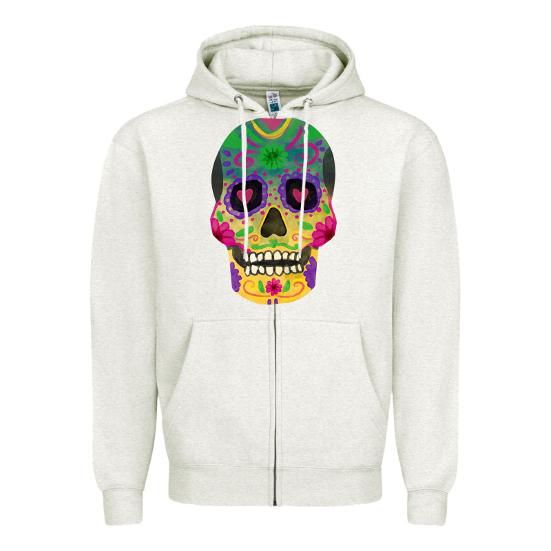 Sugar Skull Zipper Hoodie by FaDigitalArtStudio | Teevron
