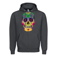 Smoke sugar skull Zipper Hoodie - FaDigitalArtStudio