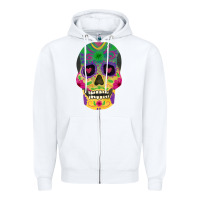 White sugar skull Zipper Hoodie - FaDigitalArtStudio