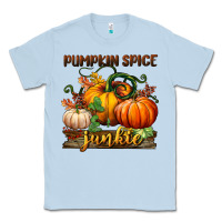 Dusty Blue pumpkin spice junkie Classic Tee - BundleAndBundleShop