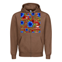 Chestnut patriotic flowers seamless pattern Zipper Hoodie - HRA Design Shop