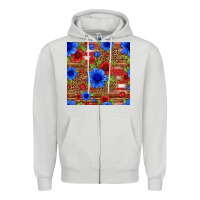 Dove Grey patriotic flowers seamless pattern Zipper Hoodie - HRA Design Shop