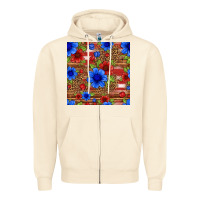 Sandshell patriotic flowers seamless pattern Zipper Hoodie - HRA Design Shop