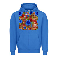 True Royal patriotic flowers seamless pattern Zipper Hoodie - HRA Design Shop