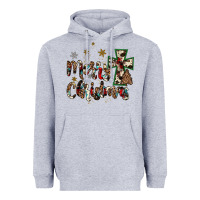 Heather Grey merry christmas wood slice ornament Heavyweight Hoodie - JahusDesignShop