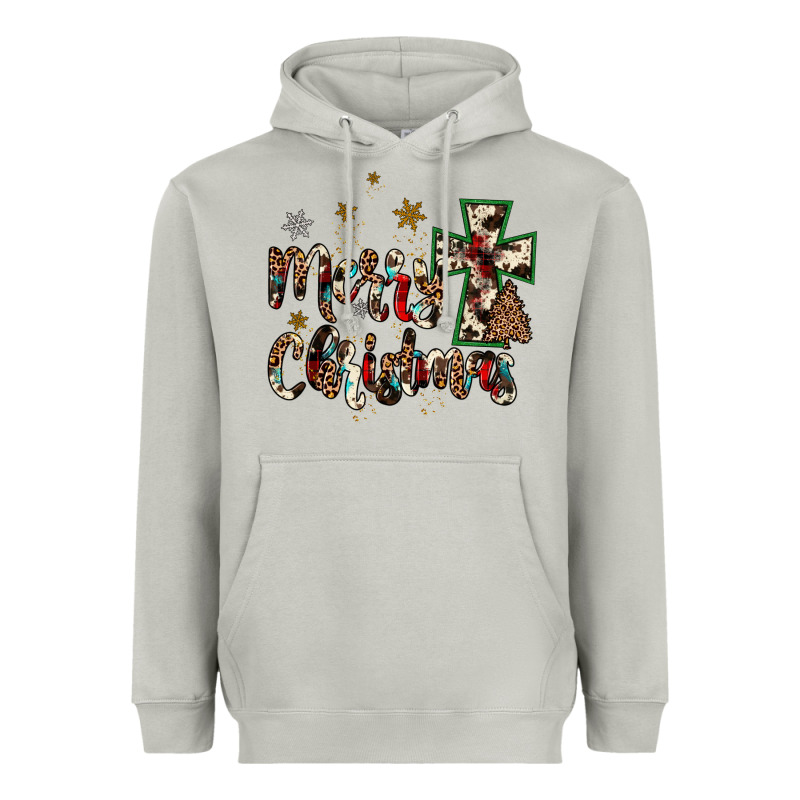 Merry Christmas Wood Slice Ornament Heavyweight Hoodie by JahusDesignShop | Teevron