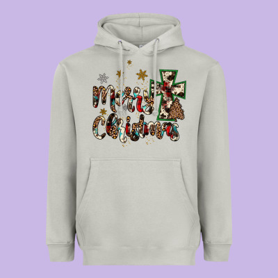 Merry Christmas Wood Slice Ornament Heavyweight Hoodie Designed By Jahusdesignshop