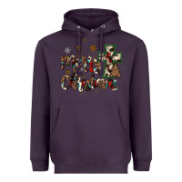 Plum merry christmas wood slice ornament Heavyweight Hoodie - JahusDesignShop