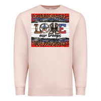Pale Pink armed forces day love our troops Premium Sweatshirt - Artiststas