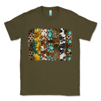 Army Green western handdrawn patterns brushstrokes Classic Tee - BarkalooDesign