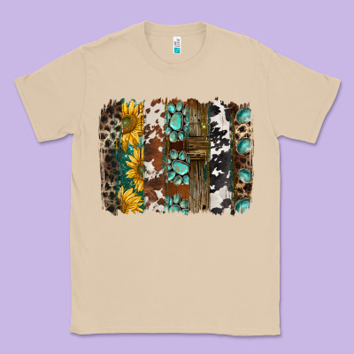Western Handdrawn Patterns Brushstrokes Classic Tee Designed By Barkaloodesign