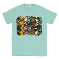 Seafoam western handdrawn patterns brushstrokes Classic Tee - BarkalooDesign