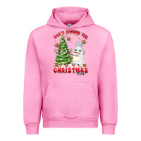Fuchsia Pink racn around the christmas tree Urban Hoodie - MaliasSmallBusiness