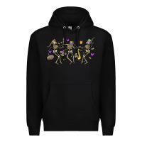Black dancing skeletons mardi gras Premium Hoodie - MaliasSmallBusiness