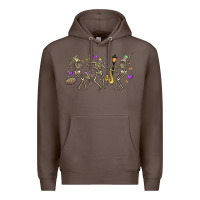 Coffee dancing skeletons mardi gras Premium Hoodie - MaliasSmallBusiness