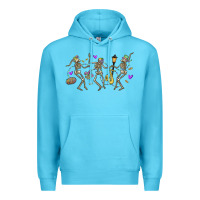 Ocean Blue dancing skeletons mardi gras Premium Hoodie - MaliasSmallBusiness