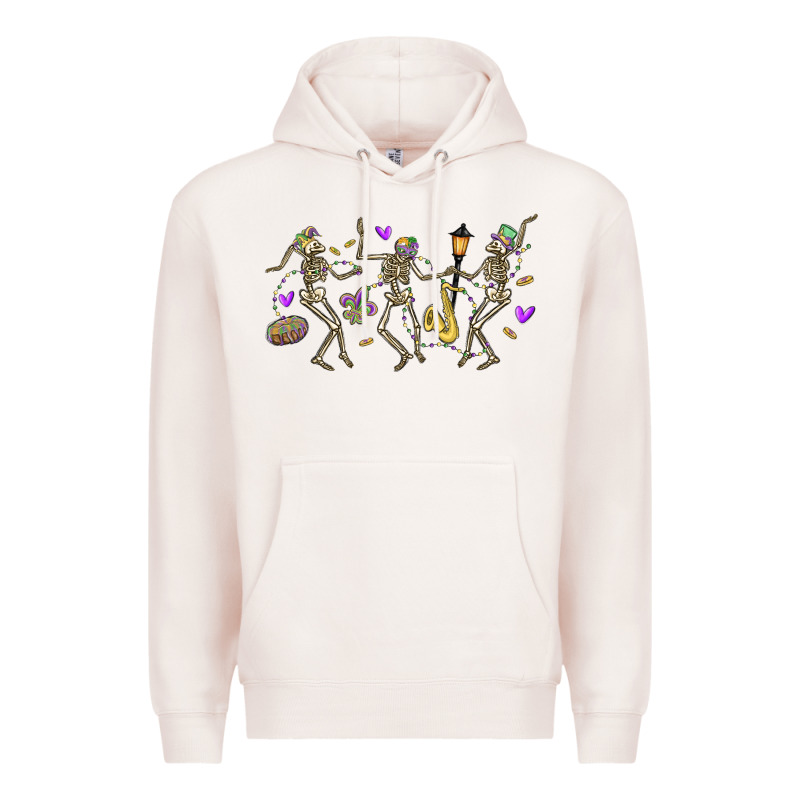 Dancing Skeletons Mardi Gras Premium Hoodie by MaliasSmallBusiness | Teevron