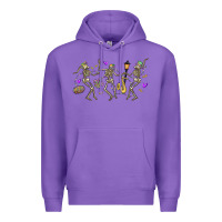 Purple dancing skeletons mardi gras Premium Hoodie - MaliasSmallBusiness