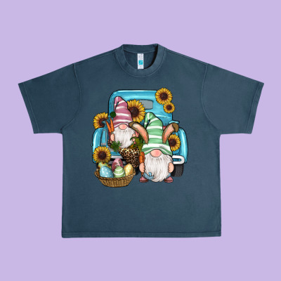 Easter Gnomes Egg Sunflowers Truck Urban Heavy Tee Designed By Ranaportraitstore