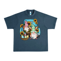 Midnight Navy Easter Gnomes Egg Sunflowers Truck Urban Heavy Tee - RanaPortraitStore