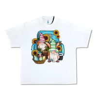White Easter Gnomes Egg Sunflowers Truck Urban Heavy Tee - RanaPortraitStore
