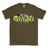 Army Green bartender Classic Tee - Zillion Design Studio