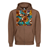 Chestnut sunflower horses seamless pattern Zipper Hoodie - HRA Design Shop