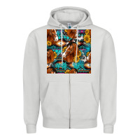 Dove Grey sunflower horses seamless pattern Zipper Hoodie - HRA Design Shop