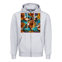 Heather Grey sunflower horses seamless pattern Zipper Hoodie - HRA Design Shop