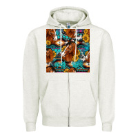 Oatmeal Heather sunflower horses seamless pattern Zipper Hoodie - HRA Design Shop